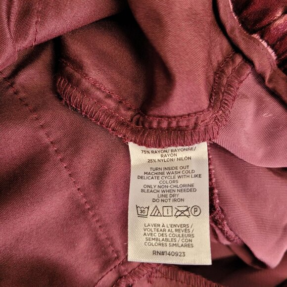 LOFT Burgundy Rayon Velvet Pants Women's Size 16 LUXURY! - Picture 7 of 8